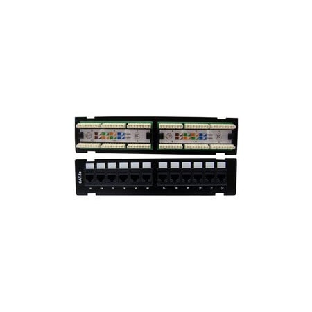 Swe-Tech 3C Wall Mount 12 Port Cat5e Patch Panel, 110 Type, 568A & 568B Compatible, 10 inch FWT68PP-03012-10